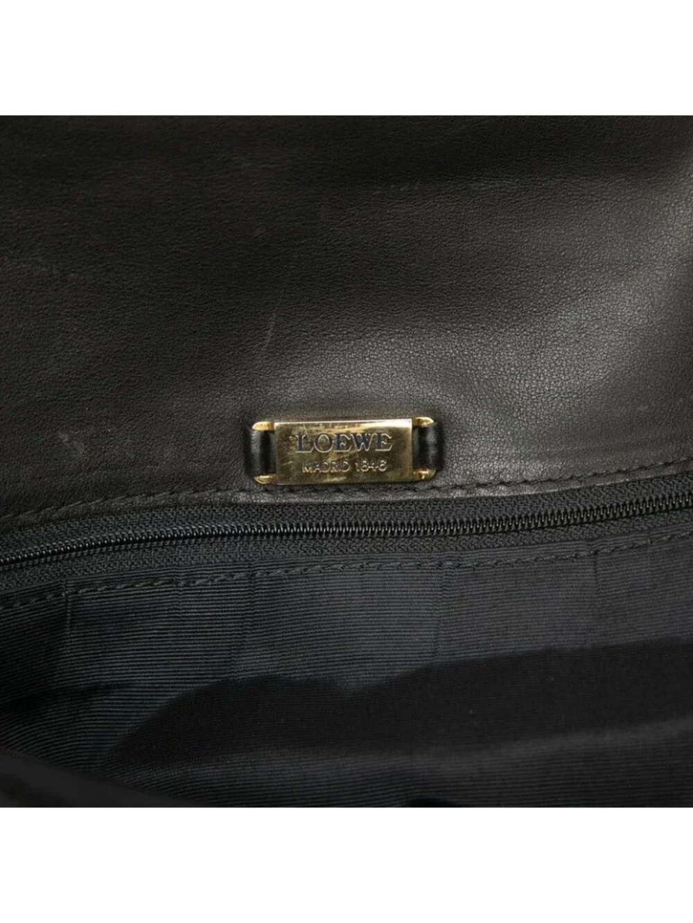 Loewe Anagram Shoulder Bag Black Leather